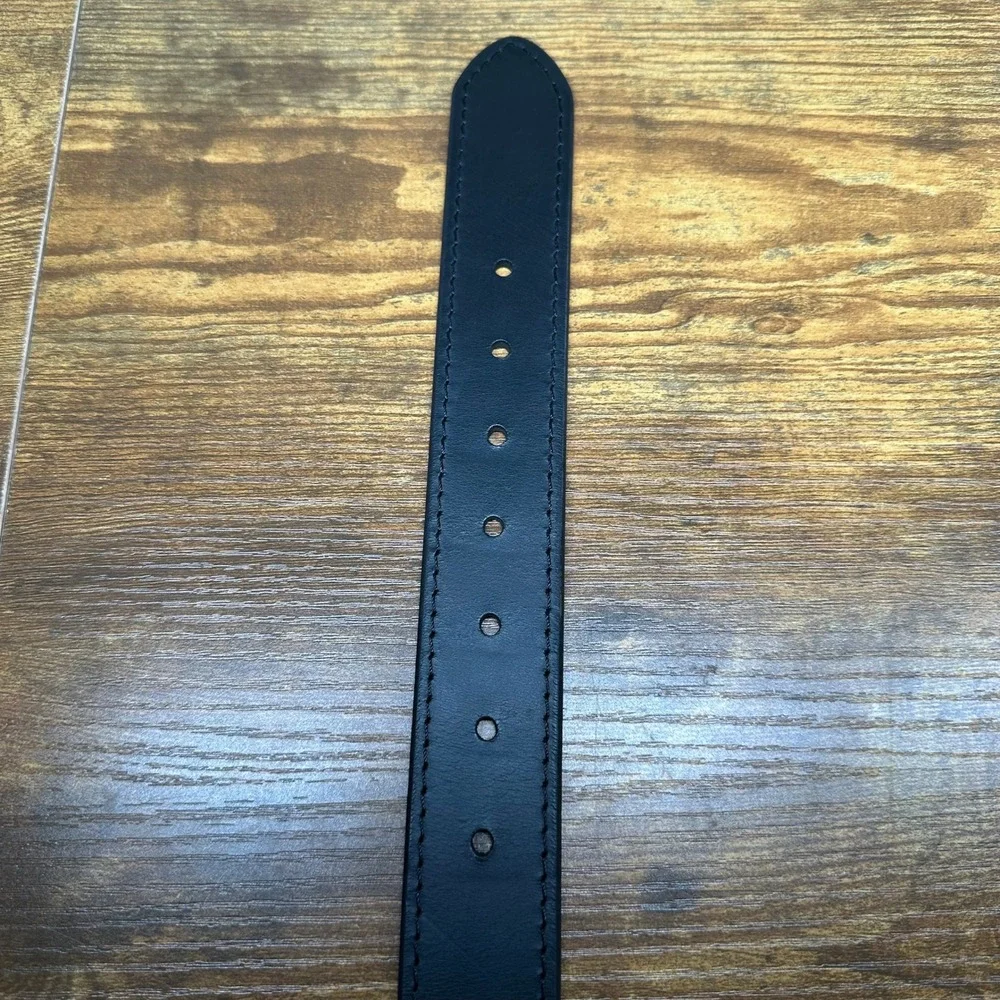 Wrangler Mens Black Genuine Leather Belt 46-48 Gunmetal Buckle 112327095